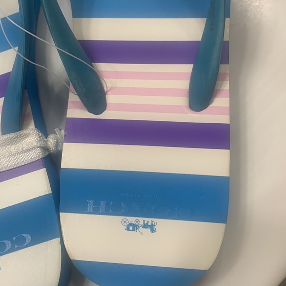 Coach Flip Flops Royal Blue Sandals Shoes size 9 NWT - Picture 9 of 14
